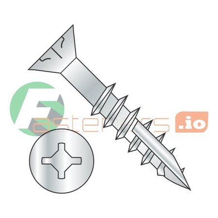 Newport Fasteners Wood Screw, #9, 2-1/2 in, Zinc Plated Steel Flat Head Phillips Drive, 1500 PK 290593